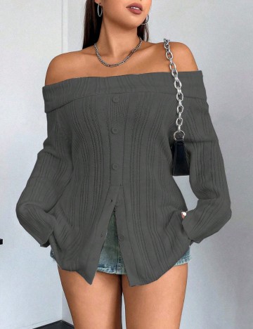 Pulover Shein Curve+, gri