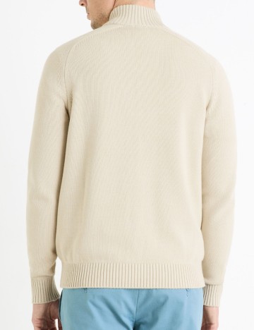 Pulover cu fermoar Celio, bej
