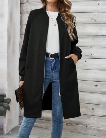 Jachetă lungă Shein Emery Rose, negru