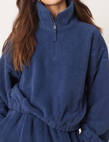 Bluză cu fermoar ASOS, albastru