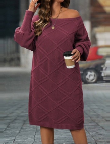 Rochie midi Shein Curve+, vișiniu