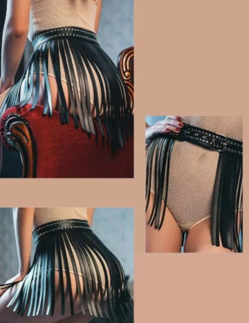 Curea cu franjuri Shein, negru