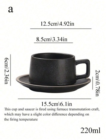 Set ceașcă și farfurie Shein, negru