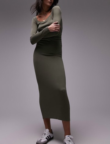 Rochie maxi ASOS, kaki