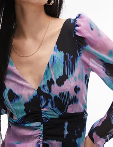 Rochie midi Topshop, mix culori