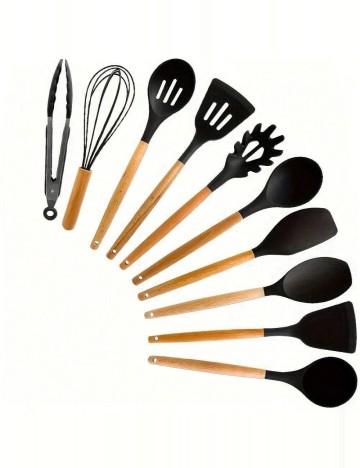 Set ustensile pentru bucătărie Shein, negru