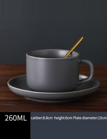 Set cană și farfurie Shein, gri