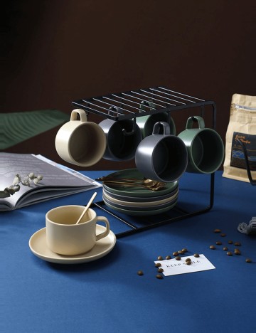 Set cană și farfurie Shein, gri