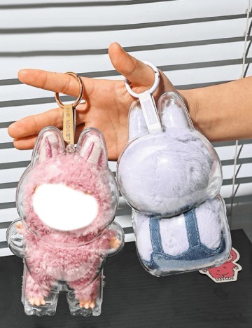 Husă de protecție pentru figurina Labubu Shein, transparent