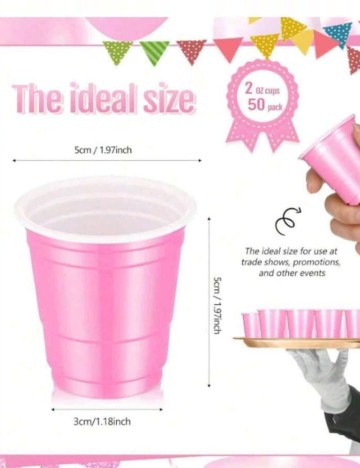 Set pahare de plastic Shein, roz