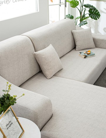 Set husă de canapea si faţă de pernă Shein, bej