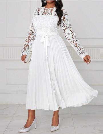 Rochie midi Shein Curve+, alb