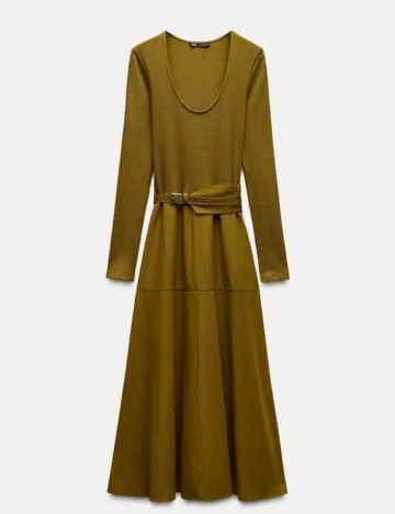 Rochie midi Zara, kaki