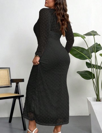 Rochie midi Shein Curve+, negru