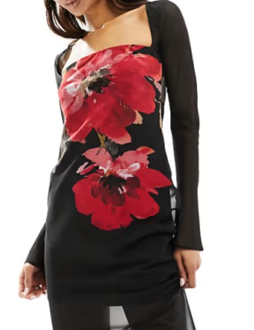 Rochie midi ASOS, mix culori