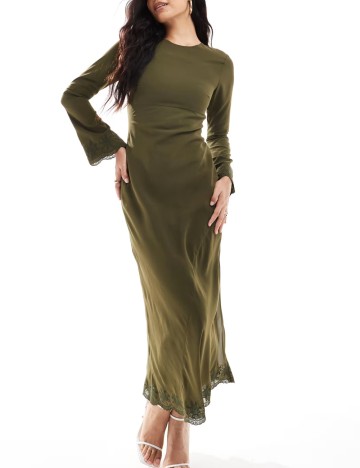 Rochie maxi ASOS, kaki