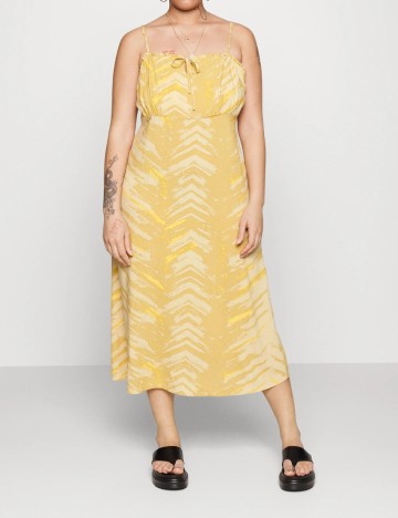 Rochie midi Only, galben muștar