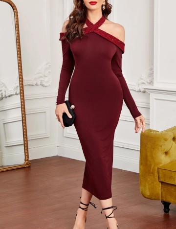 Rochie midi Shein, vișiniu