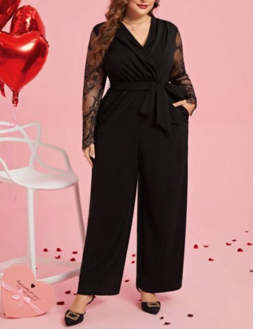 Salopetă lungă Shein Curve+, negru