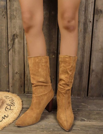 Cizme cu toc Shein, maro