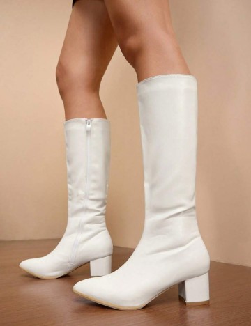 Cizme cu toc Shein, alb