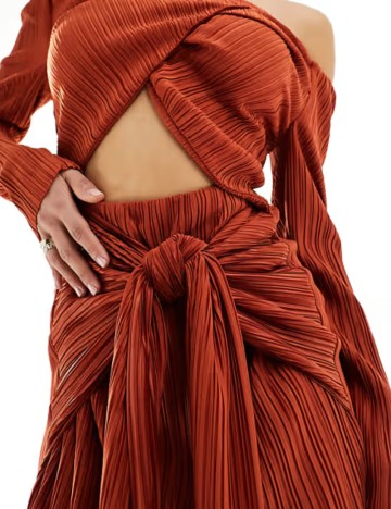 Rochie midi ASOS, cărămiziu