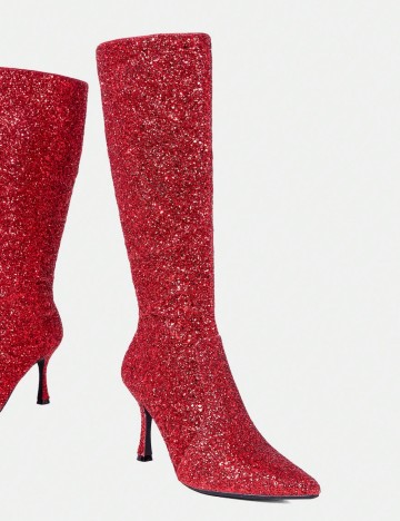 Cizme cu toc Shein, roșu