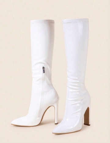 Cizme cu toc Shein, alb