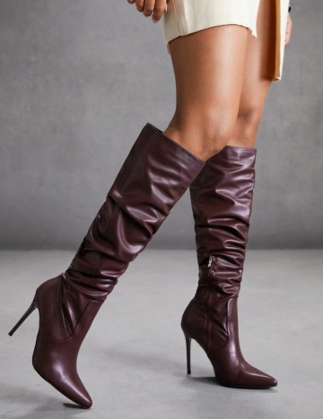 Cizme cu toc Shein, vișiniu