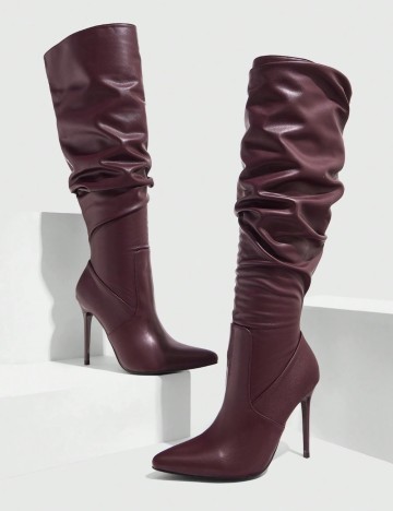 Cizme cu toc Shein, vișiniu