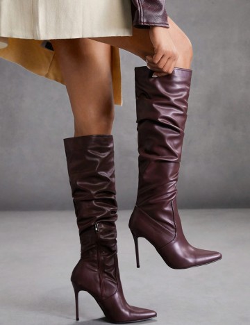 Cizme cu toc Shein, vișiniu