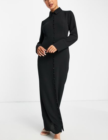 Rochie tip cămașă ASOS, negru
