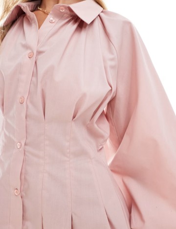 Rochie tip cămașă ASOS, roz