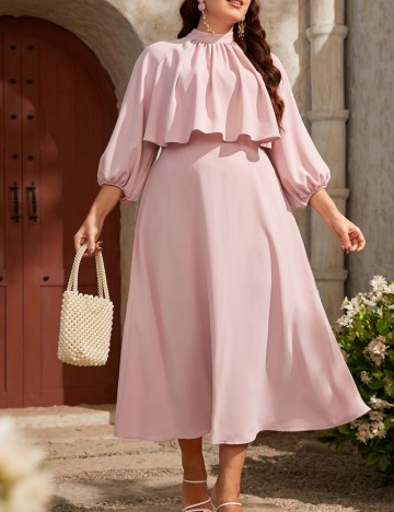 Rochie maxi Shein Curve+, roz