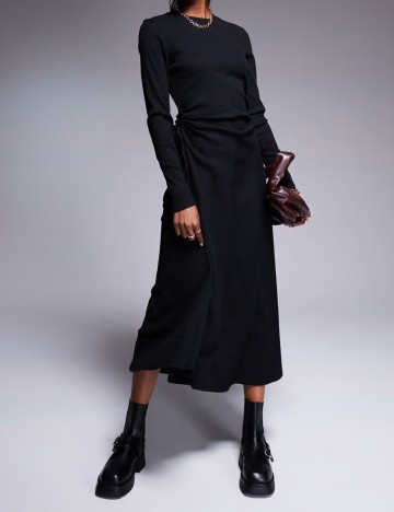 Rochie midi ASOS, negru