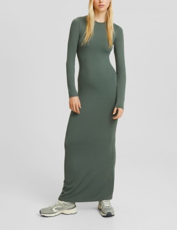 Rochie maxi Bershka, verde