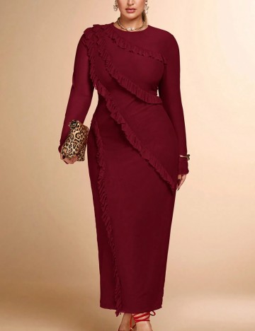 Rochie maxi Shein Curve+, vișiniu