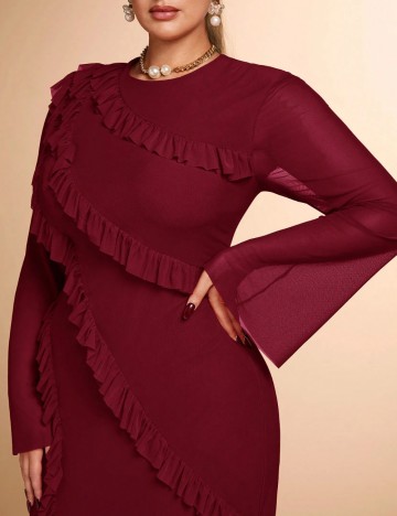 Rochie maxi Shein Curve+, vișiniu