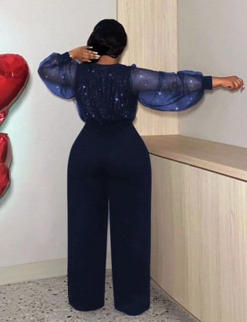 Salopetă lungă Shein Curve+, albastru