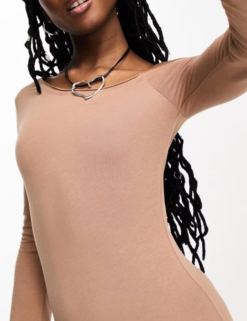 Rochie midi Collusion, maro