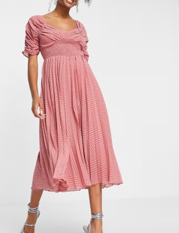 Rochie midi ASOS, roz