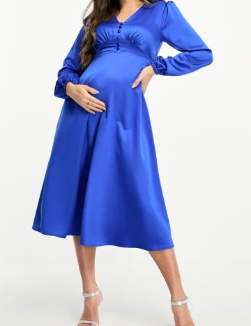 Rochie midi Flounce, albastru