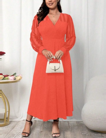 Rochie midi Shein Curve+, portocaliu