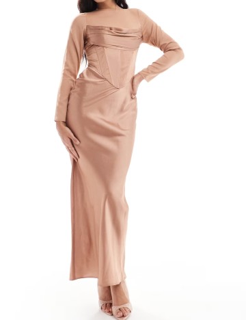 Rochie maxi ASOS, bej