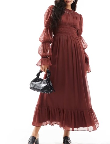 Rochie maxi ASOS, maro