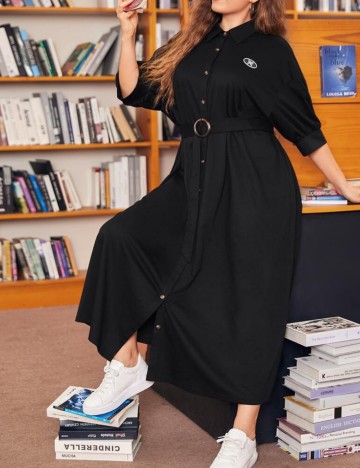 Rochie maxi Shein Curve+, negru