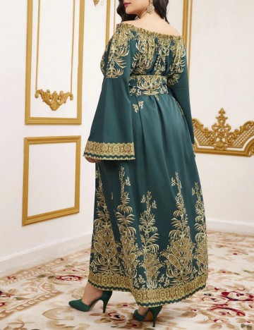 Rochie maxi Shein Curve+, mix culori