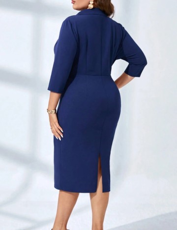 Rochie midi Shein Curve+, albastru