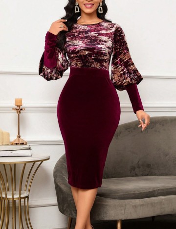 Rochie midi Shein, vișiniu
