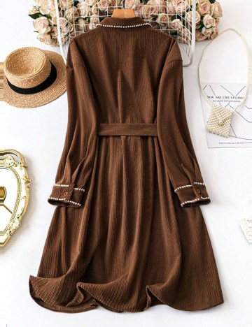 Rochie tip cămașă Shein, maro